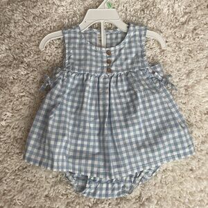 Carters blue gingham set 18 month